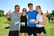 13 July 2025; In attendance are, from left, Declan Doyle, Debbie McCabe, Jack Doyle and Elle Doyle after the 2025 Irish Life Dublin Race Series – Fingal 10km which took place on Sunday, 13th July at Swords in Dublin. Photo by Sam Barnes/Sportsfile