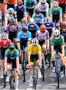 13 July 2025; Matthew Walls of Cyclig Leinster, centre, leads the peloton during Stage 6 of 2025 Junior Tour of Ireland, Ennis. Photo by Stephen McMahon/Sportsfile
