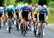 13 July 2025; Darragh Byrne of Cycling Leinster leads during Stage 6 of 2025 Junior Tour of Ireland, Ennis. Photo by Stephen McMahon/Sportsfile