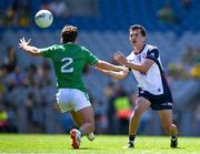 13 July 2025; Danny Corridan of New York in action against Jack Power of London during the GAA Football All-Ireland Junior Championship final match between New York and London at Croke Park in Dublin. Photo by Ray McManus/Sportsfile