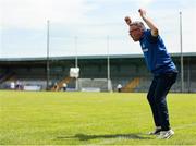 13 July 2025; Monaghan manager Darren Swift during the TG4 All-Ireland Ladies Football Intermediate Championship semi-final match between Laois and Monaghan at Glennon Brothers Pearse Park in Longford. Photo by Thomas Flinkow/Sportsfile