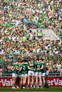 13 July 2025; Meath players before the GAA Football All-Ireland Senior Championship semi-final match between Meath and Donegal at Croke Park in Dublin. Photo by Seb Daly/Sportsfile