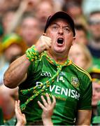 13 July 2025; A Meath supporter reacts during the GAA Football All-Ireland Senior Championship semi-final match between Meath and Donegal at Croke Park in Dublin. Photo by Seb Daly/Sportsfile