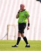 13 July 2025; Referee Paul McCaughey during the TG4 All-Ireland Ladies Football Junior Championship semi-final match between Antrim and Sligo at St Tiernach’s Park in Clones, Monaghan. Photo by Ben McShane/Sportsfile