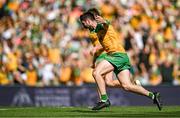 13 July 2025; Ryan McHugh of Donegal celebrates his side's second goal, scored by teammate Ciaran Moore, not pictured, during the GAA Football All-Ireland Senior Championship semi-final match between Meath and Donegal at Croke Park in Dublin. Photo by Seb Daly/Sportsfile