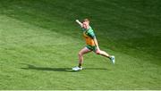 13 July 2025; Oisin Gallen of Donegal celebrates after scoring his side's first goal during the GAA Football All-Ireland Senior Championship semi-final match between Meath and Donegal at Croke Park in Dublin. Photo by Daire Brennan/Sportsfile