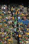 13 July 2025; Supporters make their way towards the exit before the end of the GAA Football All-Ireland Senior Championship semi-final match between Meath and Donegal at Croke Park in Dublin. Photo by Daire Brennan/Sportsfile