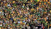 13 July 2025; Donegal supporters celebrate after the GAA Football All-Ireland Senior Championship semi-final match between Meath and Donegal at Croke Park in Dublin. Photo by Daire Brennan/Sportsfile