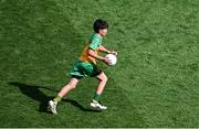13 July 2025; Theodore O'Brien, Maree National School, Oranmore, Galway, representing Donegal, during the GAA INTO Cumann na mBunscol Respect Exhibition Go Games match between Meath and Donegal at the GAA Football All-Ireland Senior Championship semi-final match between Meath and Donegal at Croke Park in Dublin. Photo by Daire Brennan/Sportsfile