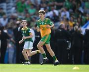 13 July 2025; Toby Barry Swann, Dualla National School, Dualla, Cashel, Tipperary, representing Donegal, during the GAA INTO Cumann na mBunscol Respect Exhibition Go Games match at the GAA Football All-Ireland Senior Championship semi-final match between Meath and Donegal at Croke Park in Dublin. Photo by Ray McManus/Sportsfile