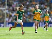 13 July 2025; Holly Brady, Scoil Mhuire, Newtownforbes, Longford, representing Meath, during the GAA INTO Cumann na mBunscol Respect Exhibition Go Games match at the GAA Football All-Ireland Senior Championship semi-final match between Meath and Donegal at Croke Park in Dublin. Photo by Ray McManus/Sportsfile