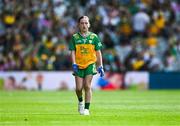 13 July 2025; Ella Gillespie, St. Joseph's Primary School, Galbally, Tyrone, representing Donegal, during the GAA INTO Cumann na mBunscol Respect Exhibition Go Games match at the GAA Football All-Ireland Senior Championship semi-final match between Meath and Donegal at Croke Park in Dublin. Photo by Ray McManus/Sportsfile