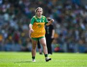 13 July 2025; Aoife Coulter, Edendork Primary School, Dungannon, Tyrone, representing Donegal, during the GAA INTO Cumann na mBunscol Respect Exhibition Go Games match at the GAA Football All-Ireland Senior Championship semi-final match between Meath and Donegal at Croke Park in Dublin. Photo by Ray McManus/Sportsfile