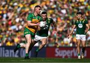 13 July 2025; Patrick McBrearty of Donegal in action against Jordan Morris of Meath during the GAA Football All-Ireland Senior Championship semi-final match between Meath and Donegal at Croke Park in Dublin. Photo by Seb Daly/Sportsfile