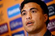 14 July 2025; Joseph-Aukuso Suaalii during an Australia media conference at the Amora Hotel Brisbane, Australia. Photo by Brendan Moran/Sportsfile