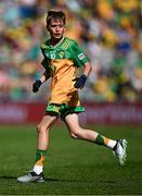 13 July 2025; Oisin Carr, St Francis National School, Barnesmore, Donegal, representing Donegal, during the GAA INTO Cumann na mBunscol Respect Exhibition Go Games match at the GAA Football All-Ireland Senior Championship semi-final match between Meath and Donegal at Croke Park in Dublin. Photo by Seb Daly/Sportsfile