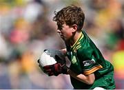 13 July 2025; David Judge, Bayside Senior School, Sutton, Dublin, representing Meath, during the GAA INTO Cumann na mBunscol Respect Exhibition Go Games match at the GAA Football All-Ireland Senior Championship semi-final match between Meath and Donegal at Croke Park in Dublin. Photo by Seb Daly/Sportsfile