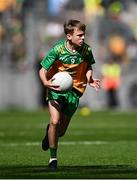 13 July 2025; Daniel Gallagher, The Quay National School, Ballina, Mayo, representing Donegal, during the GAA INTO Cumann na mBunscol Respect Exhibition Go Games match at the GAA Football All-Ireland Senior Championship semi-final match between Meath and Donegal at Croke Park in Dublin. Photo by Seb Daly/Sportsfile
