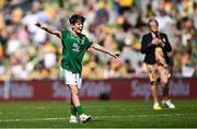 13 July 2025; Ciarán Ryan, Barefield National School, Ennis, Clare, representing Meath, during the GAA INTO Cumann na mBunscol Respect Exhibition Go Games match at the GAA Football All-Ireland Senior Championship semi-final match between Meath and Donegal at Croke Park in Dublin. Photo by Seb Daly/Sportsfile