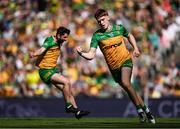 13 July 2025; Ciaran Moore of Donegal celebrates after scoring his side's second goal during the GAA Football All-Ireland Senior Championship semi-final match between Meath and Donegal at Croke Park in Dublin. Photo by Seb Daly/Sportsfile