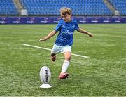 14 July 2025; Hugo Daly during a Bank of Ireland Leinster Rugby Summer Camp at Energia Park in Dublin. Photo by Piaras Ó Mídheach/Sportsfile