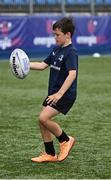 14 July 2025; Finn Douglas during a Bank of Ireland Leinster Rugby Summer Camp at Energia Park in Dublin. Photo by Piaras Ó Mídheach/Sportsfile