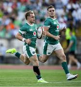 12 July 2025; Craig Casey, left, and Alex Kendellen of Ireland during the International Rugby Test match between Portugal and Ireland at Estádio Nacional do Jamor in Lisbon, Portugal. Photo by David Fitzgerald/Sportsfile