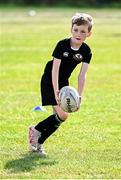 14 July 2025; A participant during a Bank of Ireland Leinster Rugby Summer Camp at Balbriggan RFC in Dublin. Photo by Piaras Ó Mídheach/Sportsfile