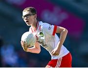 12 July 2025; Sean Luke McCann, St. Oliver Plunkett's Primary School, Ballyhegan, Armagh, representing Tyrone, during the GAA INTO Cumann na mBunscol Respect Exhibition Go Games match at the GAA Football All-Ireland Senior Championship semi-final match between Kerry and Tyrone at Croke Park in Dublin. Photo by Piaras Ó Mídheach/Sportsfile
