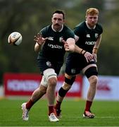 15 July 2025; Jack Conan, left, and Ollie Chessum during a British & Irish Lions squad training session at the Churchie School in Brisbane, Australia. Photo by Brendan Moran/Sportsfile