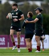 15 July 2025; Hugo Keenan, left, and James Lowe during a British & Irish Lions squad training session at the Churchie School in Brisbane, Australia. Photo by Brendan Moran/Sportsfile