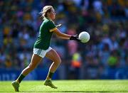 13 July 2025; Kate McKeon, Gaelscoil Dhún Dealgan, Dún Dealgan, Co Lú, ag ionadú na Mí, during the GAA INTO Cumann na mBunscol Respect Exhibition Go Games match at the GAA Football All-Ireland Senior Championship semi-final match between Meath and Donegal at Croke Park in Dublin. Photo by Piaras Ó Mídheach/Sportsfile