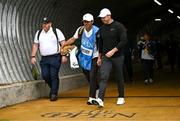 15 July 2025; Rory McIlroy of Northern Ireland, right, with caddy Harry Diamond during a practice round at Royal Portrush Golf Club in Portrush, Antrim, ahead of The 153rd Open Championship. Photo by Ramsey Cardy/Sportsfile