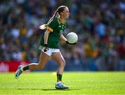 13 July 2025; Ruby Wilson, Solas Chríost National School, Tallaght, Dublin, representing Meath, during the GAA INTO Cumann na mBunscol Respect Exhibition Go Games match at the GAA Football All-Ireland Senior Championship semi-final match between Meath and Donegal at Croke Park in Dublin. Photo by Piaras Ó Mídheach/Sportsfile