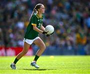 13 July 2025; Ruby Wilson, Solas Chríost National School, Tallaght, Dublin, representing Meath, during the GAA INTO Cumann na mBunscol Respect Exhibition Go Games match at the GAA Football All-Ireland Senior Championship semi-final match between Meath and Donegal at Croke Park in Dublin. Photo by Piaras Ó Mídheach/Sportsfile