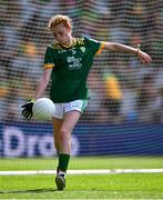 13 July 2025; Leah Ramsbottom, Timahoe National School, Timahoe, Laois, representing Meath, during the GAA INTO Cumann na mBunscol Respect Exhibition Go Games match at the GAA Football All-Ireland Senior Championship semi-final match between Meath and Donegal at Croke Park in Dublin. Photo by Piaras Ó Mídheach/Sportsfile