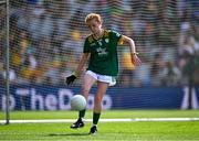 13 July 2025; Leah Ramsbottom, Timahoe National School, Timahoe, Laois, representing Meath, during the GAA INTO Cumann na mBunscol Respect Exhibition Go Games match at the GAA Football All-Ireland Senior Championship semi-final match between Meath and Donegal at Croke Park in Dublin. Photo by Piaras Ó Mídheach/Sportsfile
