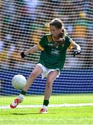 13 July 2025; Sara Donegan, Bennekerry National School, Bennekerry, Carlow, representing Meath,  during the GAA INTO Cumann na mBunscol Respect Exhibition Go Games match at the GAA Football All-Ireland Senior Championship semi-final match between Meath and Donegal at Croke Park in Dublin. Photo by Piaras Ó Mídheach/Sportsfile