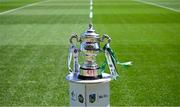 12 July 2025; The Tailteann Cup on display before the Tailteann Cup final match between Kildare and Limerick at Croke Park in Dublin. Photo by Piaras Ó Mídheach/Sportsfile