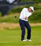 15 July 2025; Phil Mickelson of USA plays a shot on the 12th fairway during a practice round at Royal Portrush Golf Club in Portrush, Antrim, ahead of The 153rd Open Championship. Photo by Ramsey Cardy/Sportsfile