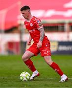 9 July 2025; Kameron Ledwidge of Shelbourne during the UEFA Champions League First Qualifying Round first leg match between Shelbourne and Linfield at Tolka Park in Dublin. Photo by Ben McShane/Sportsfile