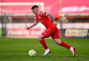 9 July 2025; Kameron Ledwidge of Shelbourne during the UEFA Champions League First Qualifying Round first leg match between Shelbourne and Linfield at Tolka Park in Dublin. Photo by Ben McShane/Sportsfile