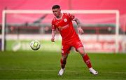 9 July 2025; Kameron Ledwidge of Shelbourne during the UEFA Champions League First Qualifying Round first leg match between Shelbourne and Linfield at Tolka Park in Dublin. Photo by Ben McShane/Sportsfile