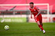 9 July 2025; Kameron Ledwidge of Shelbourne during the UEFA Champions League First Qualifying Round first leg match between Shelbourne and Linfield at Tolka Park in Dublin. Photo by Ben McShane/Sportsfile