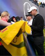 15 July 2025; Rory McIlroy of Northern Ireland with supporters during a practice round at Royal Portrush Golf Club in Portrush, Antrim, ahead of The 153rd Open Championship. Photo by Ramsey Cardy/Sportsfile