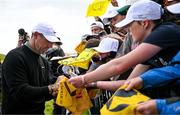 15 July 2025; Rory McIlroy of Northern Ireland with supporters during a practice round at Royal Portrush Golf Club in Portrush, Antrim, ahead of The 153rd Open Championship. Photo by Ramsey Cardy/Sportsfile