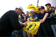 15 July 2025; Rory McIlroy of Northern Ireland with supporters during a practice round at Royal Portrush Golf Club in Portrush, Antrim, ahead of The 153rd Open Championship. Photo by Ramsey Cardy/Sportsfile
