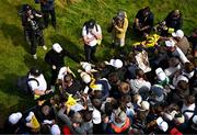 15 July 2025; Rory McIlroy of Northern Ireland with supporters during a practice round at Royal Portrush Golf Club in Portrush, Antrim, ahead of The 153rd Open Championship. Photo by Ramsey Cardy/Sportsfile