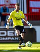 10 July 2025; FC Hegelmann goalkeeper Vincentas Šarkauskas during the UEFA Conference League First Qualifying Round first leg match between St Patrick's Athletic and FC Hegelmann at Richmond Park in Dublin. Photo by Ben McShane/Sportsfile
