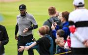 15 July 2025; Dustin Johnson of USA during a practice round at Royal Portrush Golf Club in Portrush, Antrim, ahead of The 153rd Open Championship. Photo by Ramsey Cardy/Sportsfile